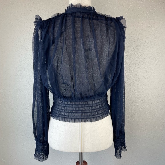 NWT Free People Indigo Lost Sheer Top Size M - Picture 5 of 7